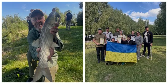 Риба по лікоть, природа і відновлення: у Боголюбах ветерани змагалися з риболовлі (фото)