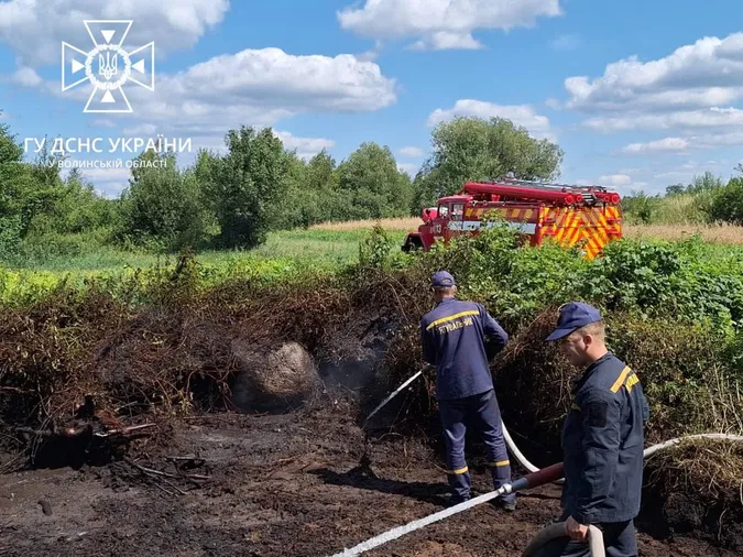 Вчасно помітили: на Волині сталося займання на торф'янику (фото)