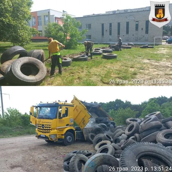 У Луцьку з дворів на Гнідавській вивезли 360 автомобільних шин (фото)