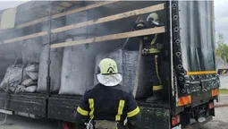 На Волині горіла вантажівка з вуглем (фото)