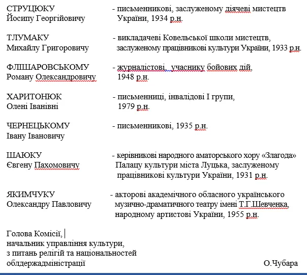 Відомо, кому перепаде 500 гривень від губернатора Волині (перелік)