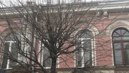 У центрі Луцька через сильний вітер осипається будинок (фото)