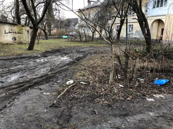 Двори у центральній частині Луцька потопають у багнюці (фото)