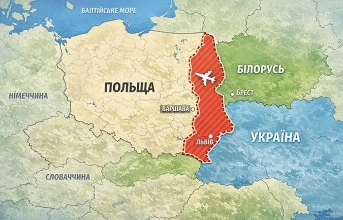 Польща закриває повітряний простір біля кордону з Україною