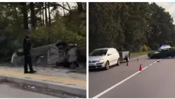 Біля Луцька перевернулась BMW, водія забрали в реанімацію (відео)