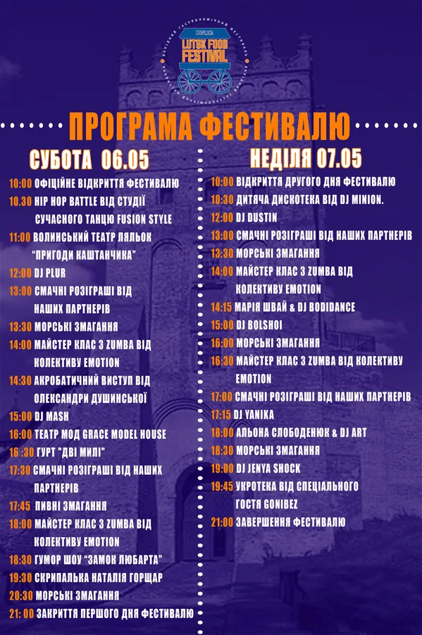 З'явилася погодинна програма фестивалю їжі в Луцьку