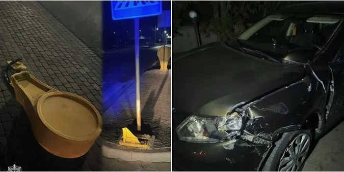 У Луцьку п’яний водій влетів у дорожній знак і втік з місця ДТП