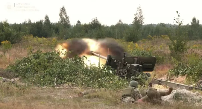 Гармата БС-3 на озброєнні українських прикордонників, вересень 2023