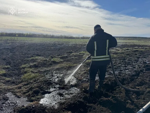 На Маневиччині через куріння загорілося торфовище – пожежу гасили 5 годин (фото)