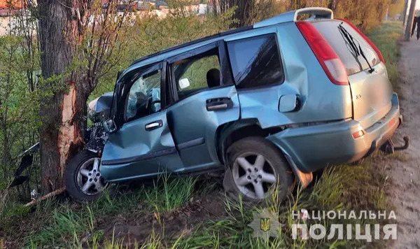 Заснув за кермом: у Луцьку авто влетіло у дерево (фото)