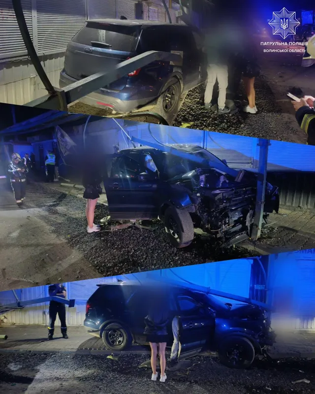 У Луцьку п'яний водій втікав від патрульних і розбив авто (фото)