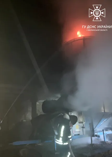 На Волині вночі горіла зерносушарка (фото)