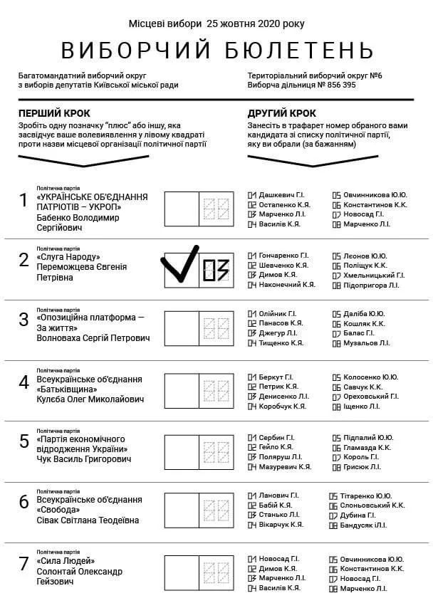 Приклад бюлетеню