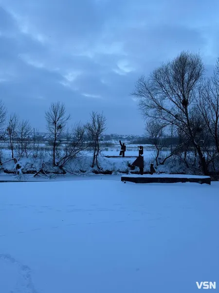 У Луцьку в центральному парку в мороз -17 °C бігав чоловік без одягу (фото, відео)
