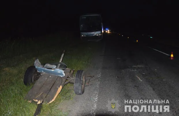 На волинській трасі автобус наїхав на підводу