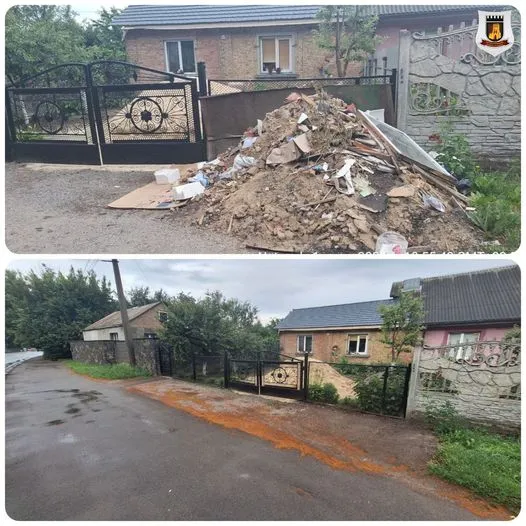 У Луцьку муніципали насварили жінку за гору неприбраного сміття (фото)