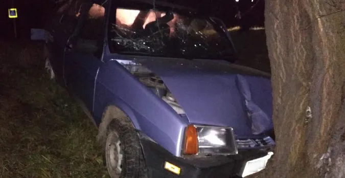 Під Луцьком вночі легковик злетів з дороги й протаранив дерево (фото)