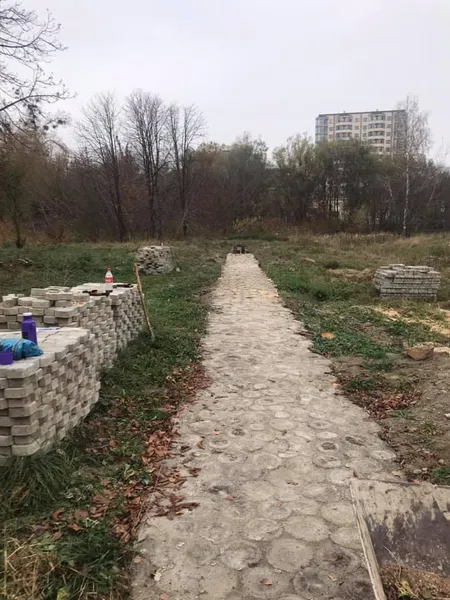 До молодіжного центру Луцька проклали стежку з дерева (фото)