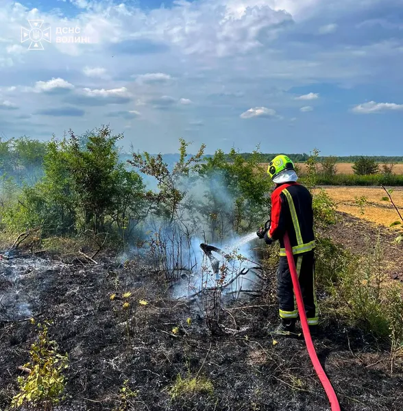 На Волині через людську необережність і скляну призму спалахнули три пожежі (фото)