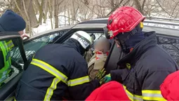 Автівка влетіла дерево: у Луцькому районі з понівеченої автівки дістали людину (фото)