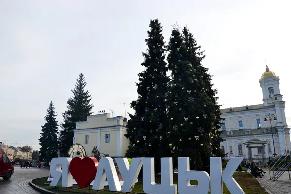 Як у Луцьку чепурять Театральний майдан до новорічно-різдвяних свят (фото)