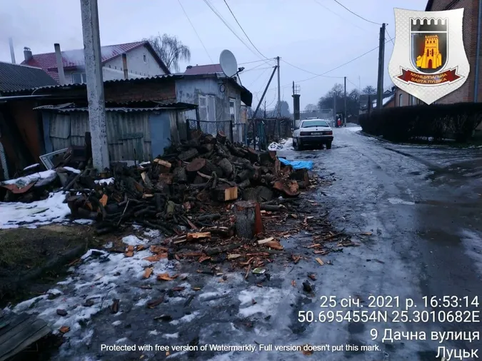 Лучан насварили за деревину на узбіччі (фото)