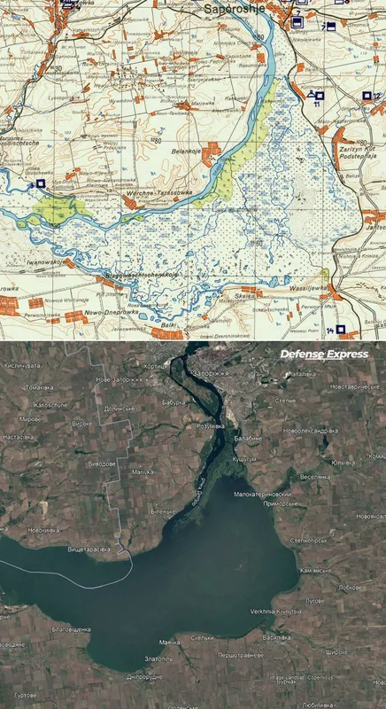 У що перетвориться Каховське водосховище, коли вода піде: мапи 1943 року (фото)