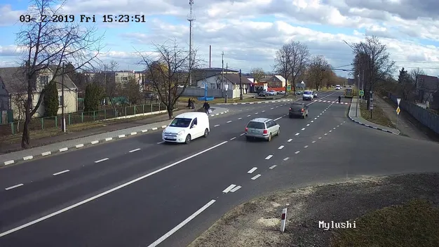 В Милушах авто ледве не роз'їхало пішохода на «зебрі» (відео)