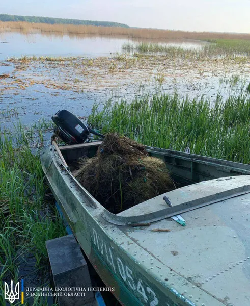 Зі ставка під Луцьком витягнули дві браконьєрські сітки (фото)