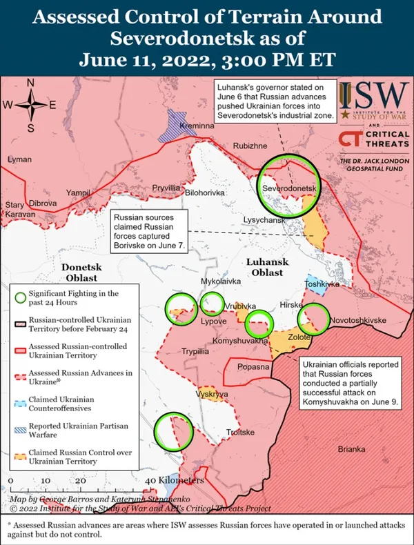 Росія посилить наступи на Слов’янськ і Сіверськ, – ISW