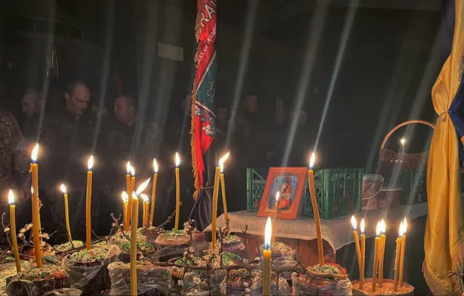 Бійці князівської бригади з Волині відзначили Великдень на фронті (фото)