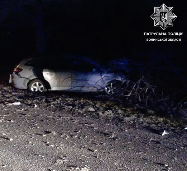 У Луцькому районі водій заснув за кермом та зніс електроопору (фото, відео)