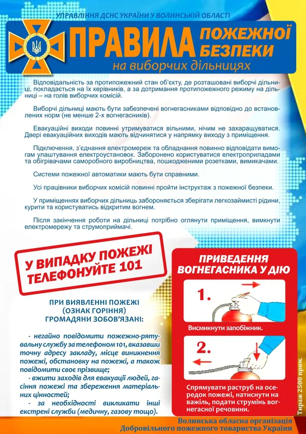 Пожежна безпека на виборчих дільницях: як це має бути