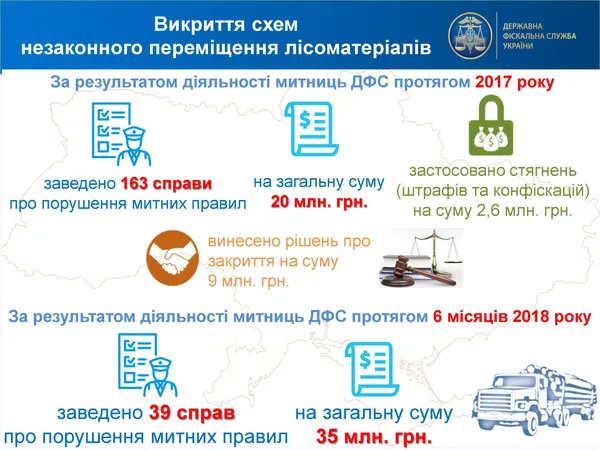 За півроку відкрили 39 справ щодо незаконного експорту деревини (інфографіка)
