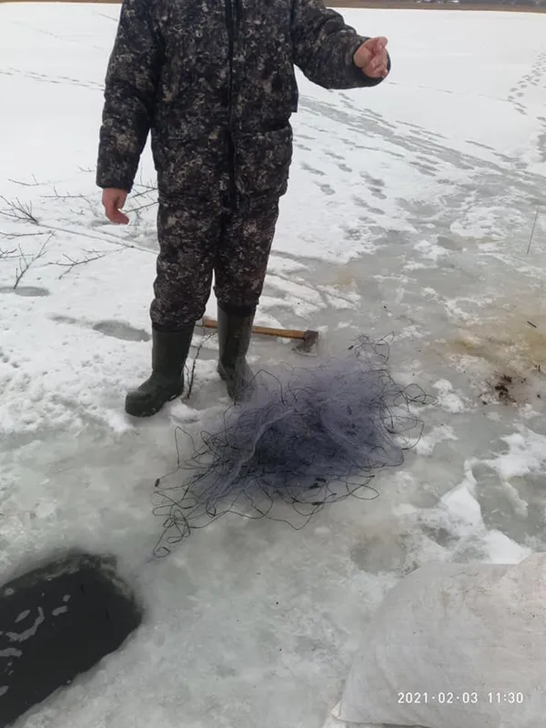 У Ковельському районі з озера дістали пів кілометра риболовецьких сіток (фото)