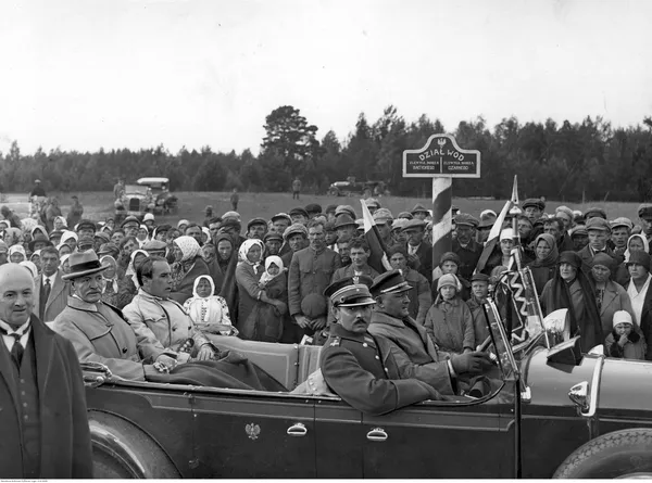Ігнацій Мосціцький оглянув будівельний майданчик каналу, 1929 рік