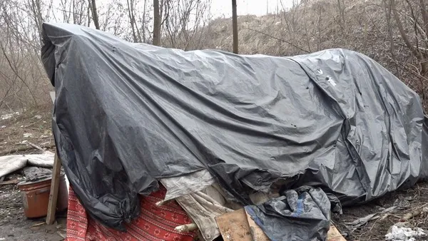 Двоє братів з Ковеля жили з жінкою та 5 дітьми в халабуді  біля Тернополя (фото, відео)