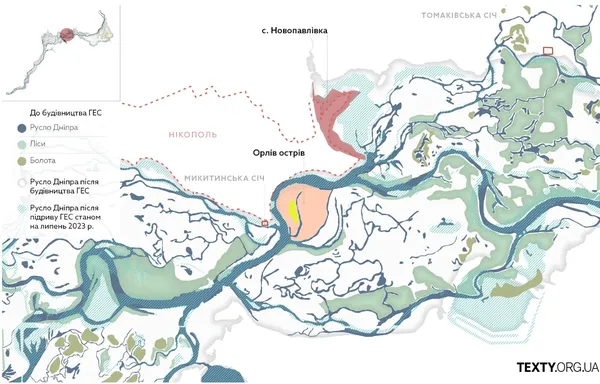 Карта Великого Лугу. Шість Січей, ставка монгольського хана та інші цікаві місця