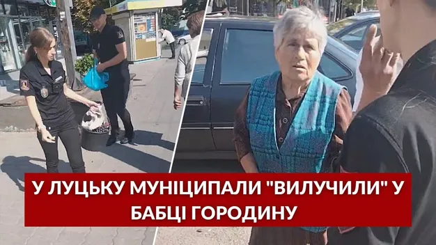 Скандал у Луцьку: муніципали «вилучили» у бабусі городину, за неї заступились люди (відео)
