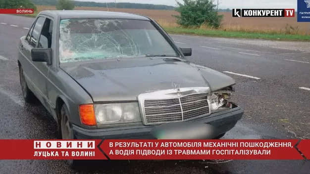 На Волині ДТП за участю воза та «мерседеса»: є постраждалий (фото)