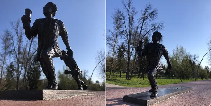 У Луцьку в центральному парку знову пошкодили кликуна-бігуна (фото)