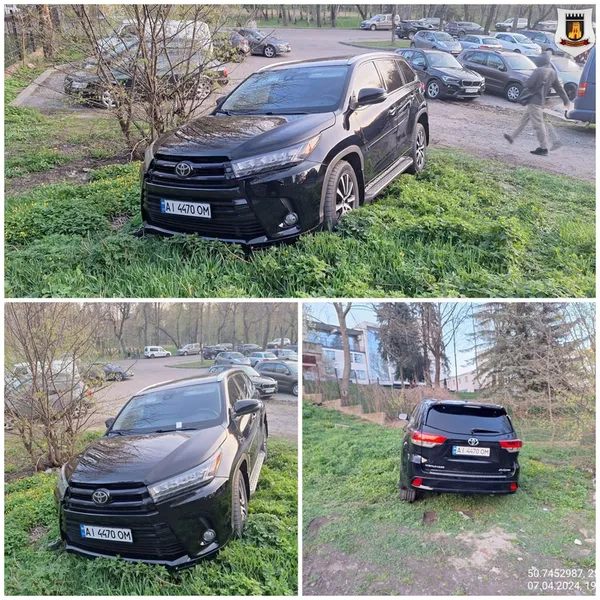 У луцькому парку водії позалишали свої автівки посеред газонів (фото)