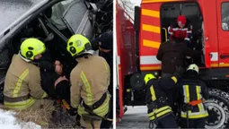 На Волині рятувальники деблокували людину з понівеченого авто та везли медиків крізь замети