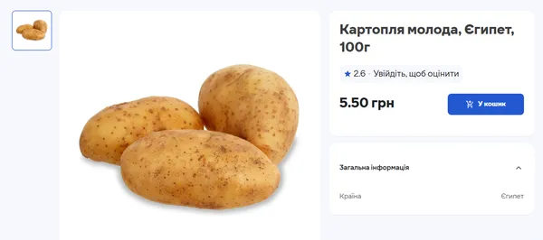 Скільки у Луцьку коштує перша молода картопля