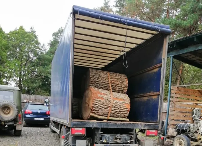 На Волині зупинили вантажівку з нелегальним дубом (фото)