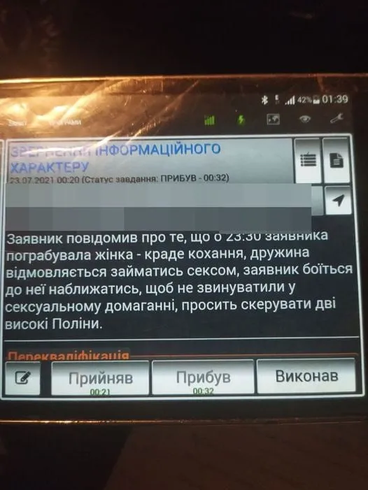 У Львові чоловік викликав поліцію, бо дружина відмовилася займатися сексом