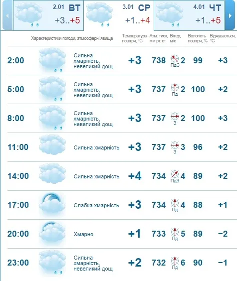 Дощитиме: погода в Луцьку на середу, 3 січня