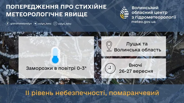 🥶Волинь скують перші різкі заморозки: коли