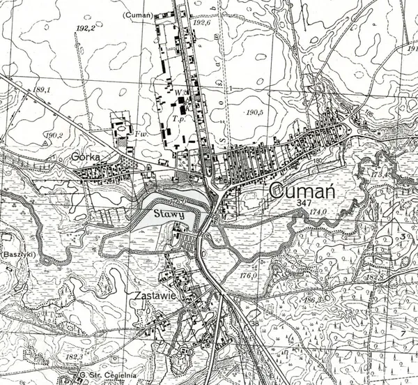 Цумань. Фрагмент мапи 1938 року