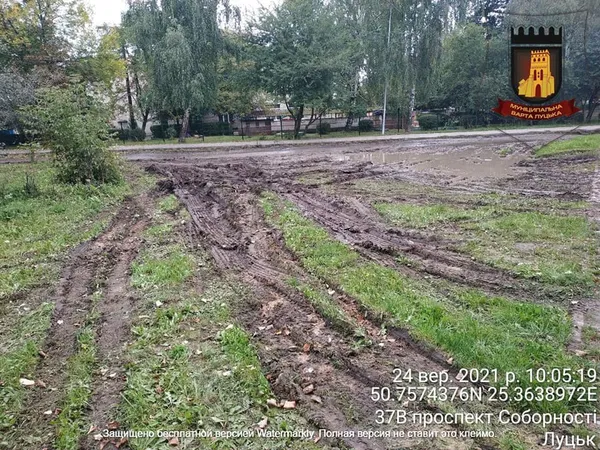 У Луцьку будівельники знищили зелену зону (фото, відео)